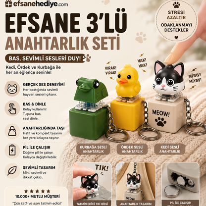 Efsane 3'lü Sesli Anahtarlık Seti