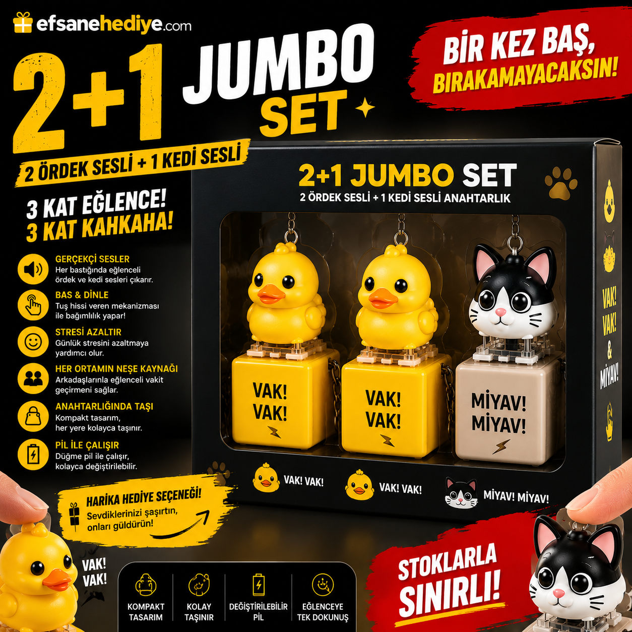 2+1 Jumbo Anahtarlık Seti