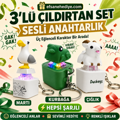 3'lü Çıldırtan Anahtarlık Seti