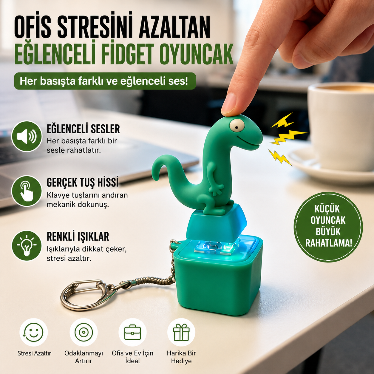 Kertenkele Sesli Anahtarlık