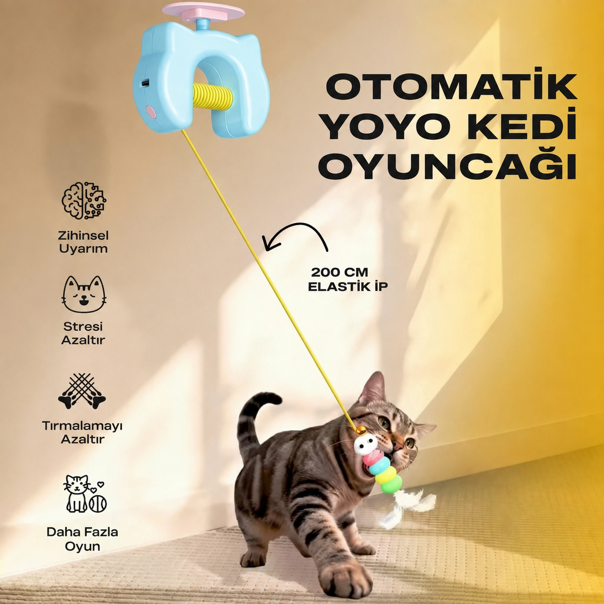 Kedi Eğlence Oltası - Şarjlı